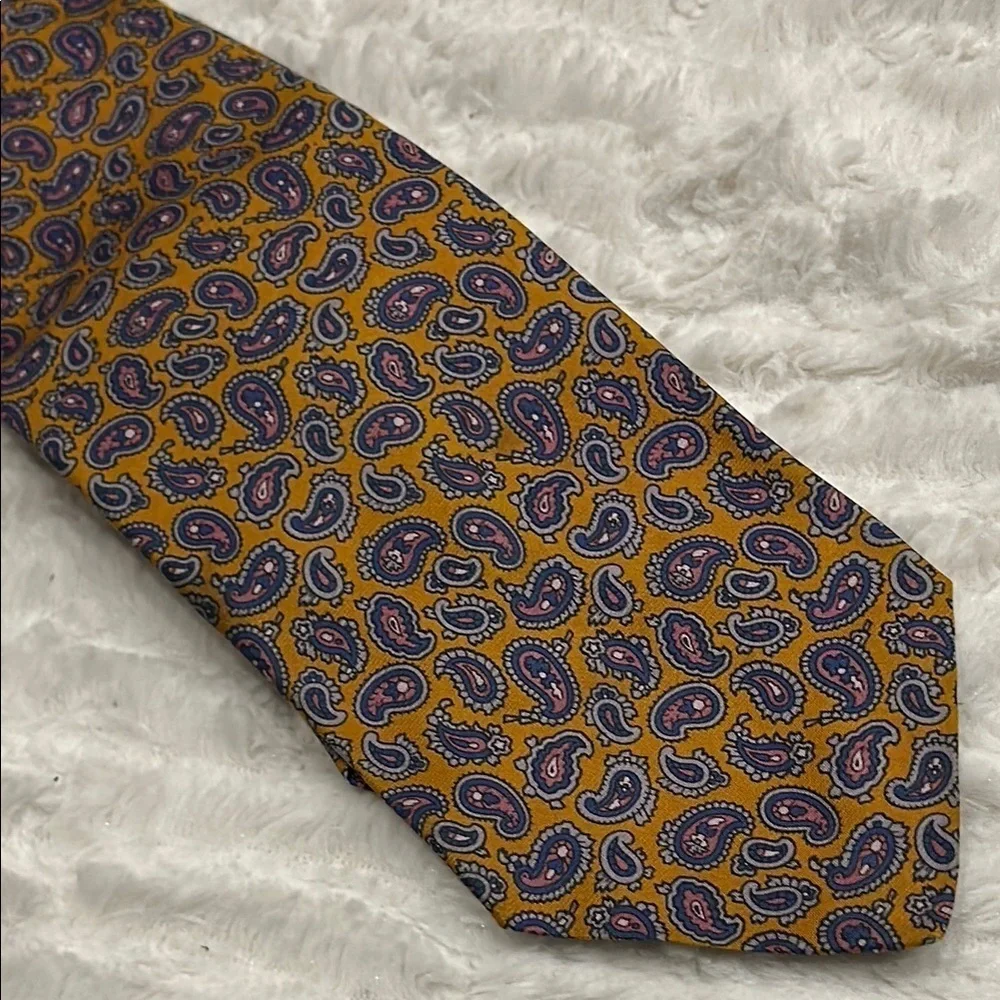 Vintage Stanley Blacker Sterns gold purple Blue Silk Paisley Tie men’s one size